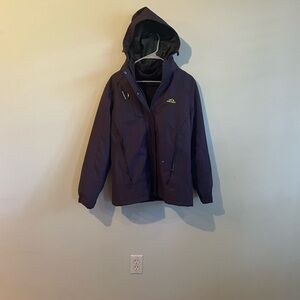 Women's Purple 3-in-1 Hooded All-Weather Interchangeable Winter Jacket w Fleece